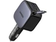 UGREEN avtomobilski polnilec z vgrajenim kablom 55212B, 60 W, PD, QC, 2x USB-C, 1x USB-A