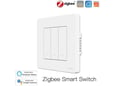 MOES brezžično stikalo Star Ring Zigbee Push Button Switch, trojno, zigbee, bela
