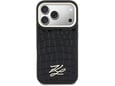 Maska Karl Lagerfeld Croco KL Script Logo MagSafe za iPhone 17 Pro crna