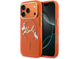 Maska Karl Lagerfeld IML Choupettes Karl Script Logo MagSafe za iPhone 17 Pro narandzasta