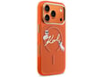 Maska Karl Lagerfeld IML Choupettes Karl Script Logo MagSafe za iPhone 17 Pro narandzasta