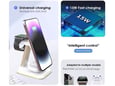 Bežični punjač 3u1 magnetni za Apple Watch,Iphone i Airpods 15W beli