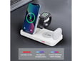 Bežični punjač B-19 4u1 za 2x iPhone,Airpods,Apple Watch 15W beli