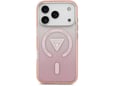 Maska Guess IML Gradient Triangle Logo MagSafe za iPhone 17 Pro pink