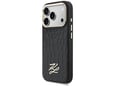 Maska Karl Lagerfeld Croco KL Script Logo MagSafe za iPhone 17 Pro Max crna