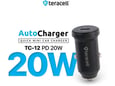 Auto punjač Teracell Evolution TC-12 PD 20W crni sa PD Lightning kablom crni