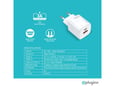Kućni punjač Pluginn PI-D73, QC3.0 PD3.0, PPS, USB-PD 18W+20W, 38W (total) sa kablom Type-C na iPhone Lightning beli