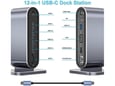 Docking station / HUB Type-C na LAN Gb, SD card, TF, PD, Type-C, 4xUSB 3.0, Audio, HDMI i VGA 12 u 1 sa postoljem