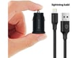 Auto punjač Teracell Evolution TC-10 PD 20W, USB QC3.0 15W sa Lightning kablom crni