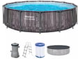 BESTWAY Bazen sa metalnim okvirom, merdevinama i filter pumpom, 427x107cm , STEEL PRO MAX WOOD