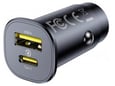 BASEUS avtomobilski polnilec GoTrip DP1, 30 W, QC, PD, 1x USB-C, 1x USB-A