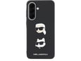 KARL LAGERFELD ovitek za silikonski Heads Pins&Logo Saffiano Samsung Galaxy A37, črna