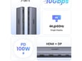 UGREEN priklopna postaja 75902/USB-C/1x HDMI + 1x DP/100W