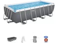 BESTWAY Bazen za metalnim okvirom, merdevinama i filter pumpom, 488x244x122 cm, Power steel rectangular