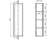 VISOBATH kopalniška omara Indico Valenti-Black 77576, MDF, barva: valenti-black mat, 34,5x28,2x120 cm