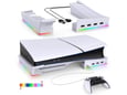 iPega Horizontalni multifunkcionalni stalak za PS5 Slim Pro PG-P5S021 RGB beli