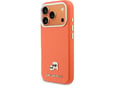 KARL LAGERFELD ovitek za PU MagSafe Karl and Choupette Heads Pins iPhone 17 Pro Max, oranžna