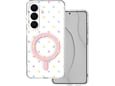 ONASI ovitek za TPU PolkaPop MagSafe Samsung Galaxy S26 5G, bela