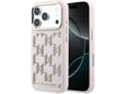 KARL LAGERFELD ovitek za usnjen PU Perforated Monogram iPhone 17 Pro Max, roza