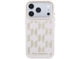 KARL LAGERFELD ovitek za usnjen PU Perforated Monogram iPhone 17 Pro Max, roza