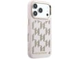 KARL LAGERFELD ovitek za usnjen PU Perforated Monogram iPhone 17 Pro Max, roza
