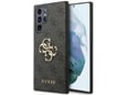 GUESS silikonski ovitek za Samsung Galaxy S23 Ultra 5G, črna z zlatim logom, GUHCS23L4GMGGR