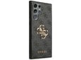 GUESS silikonski ovitek za Samsung Galaxy S23 Ultra 5G, črna z zlatim logom, GUHCS23L4GMGGR