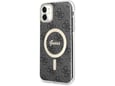 GUESS originalni ovitek z MagSafe za iPhone 11/iPhone XR, črna, GUHMN61H4STK