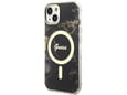 GUESS ovitek Marmor z MagSafe za iPhone 14, črna, GUHMP14SHTMRSK