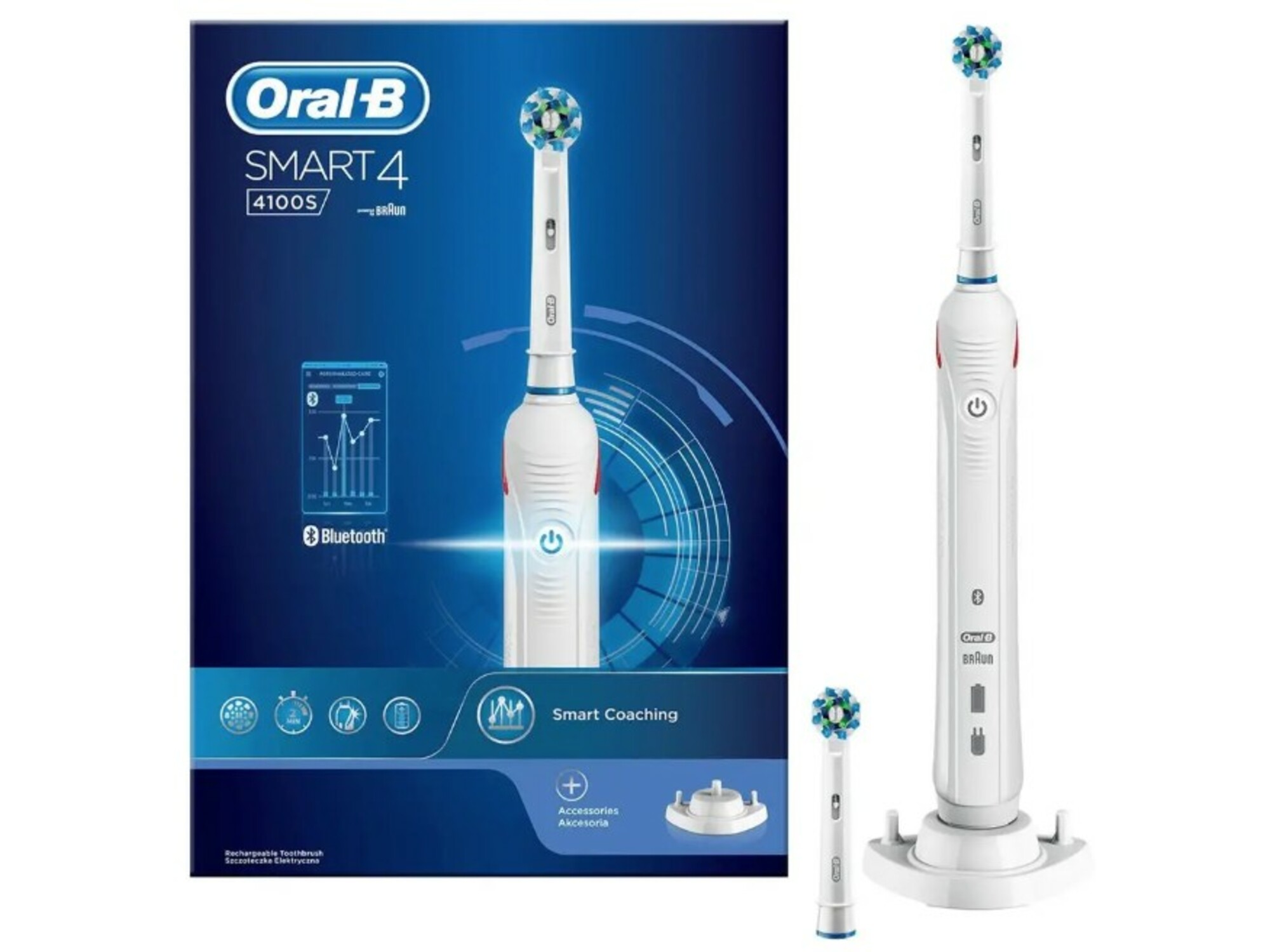 ORAL B električna zobna ščetka SMART 4 4100 S SENSITIVE WHITE 4210201203872