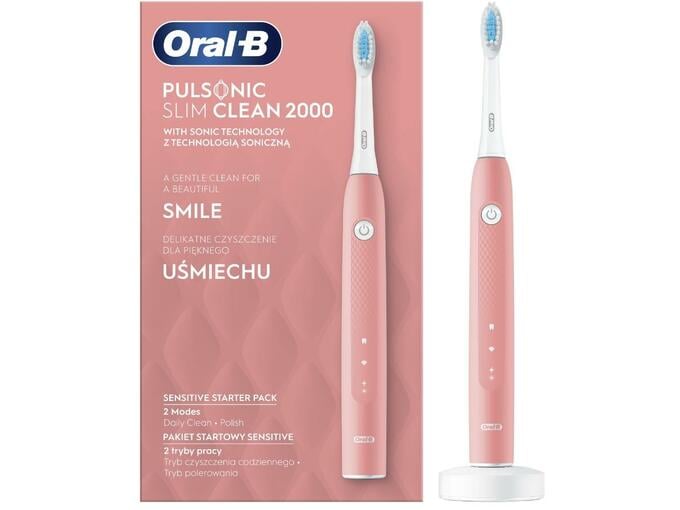 ORAL B električna zobna ščetka Pulsonic Slim Clean 2000 roza 4210201305866
