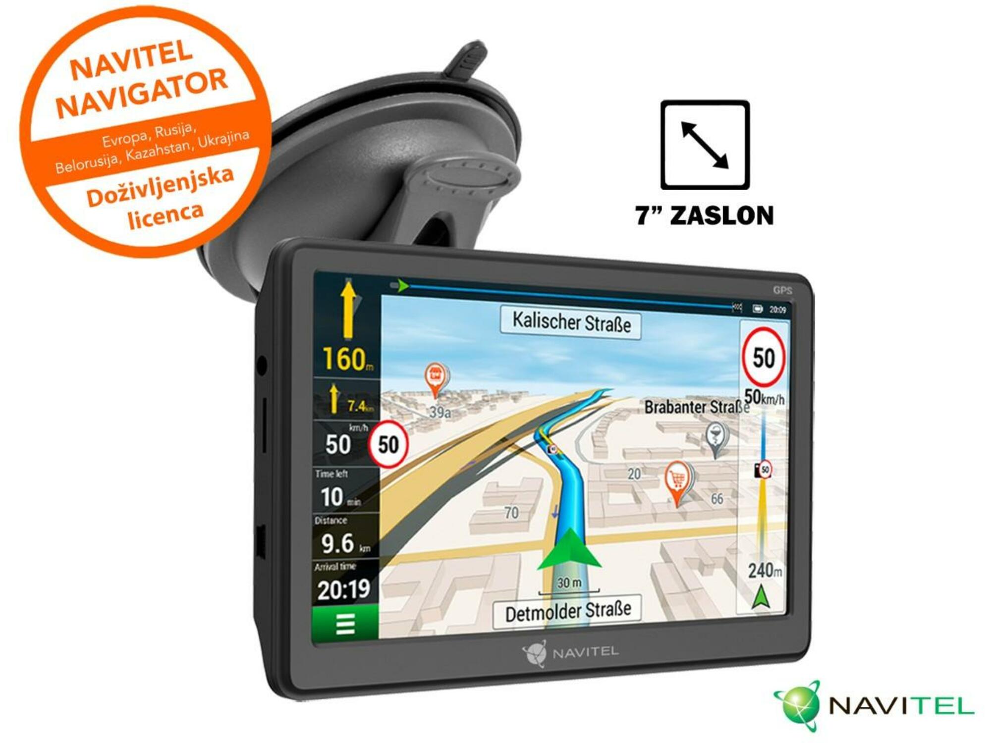 NAVITEL GPS navigacija E707 Magnetic, 7'' touch